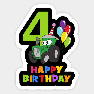 4th Birthday Party 4 Year Old Four Years Sticker